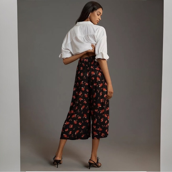 ANTHROPOLOGIE Maeve Floral Printed Wide Leg High Rise A-Line Culottes Size L NEW - Picture 7 of 9